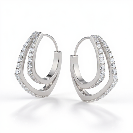 Double loop Hoop Earrings
