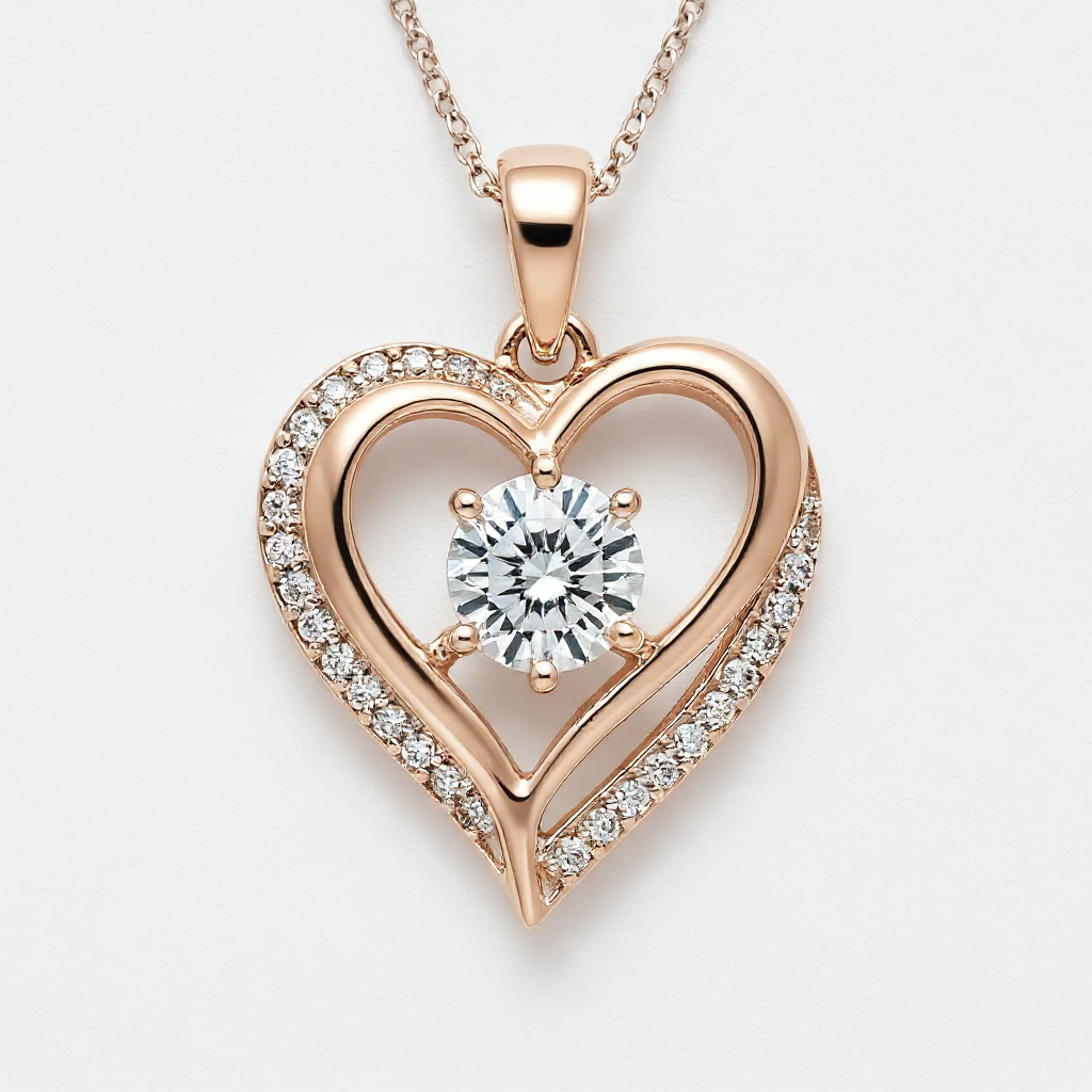 Diamond Heart Pendant with Chain