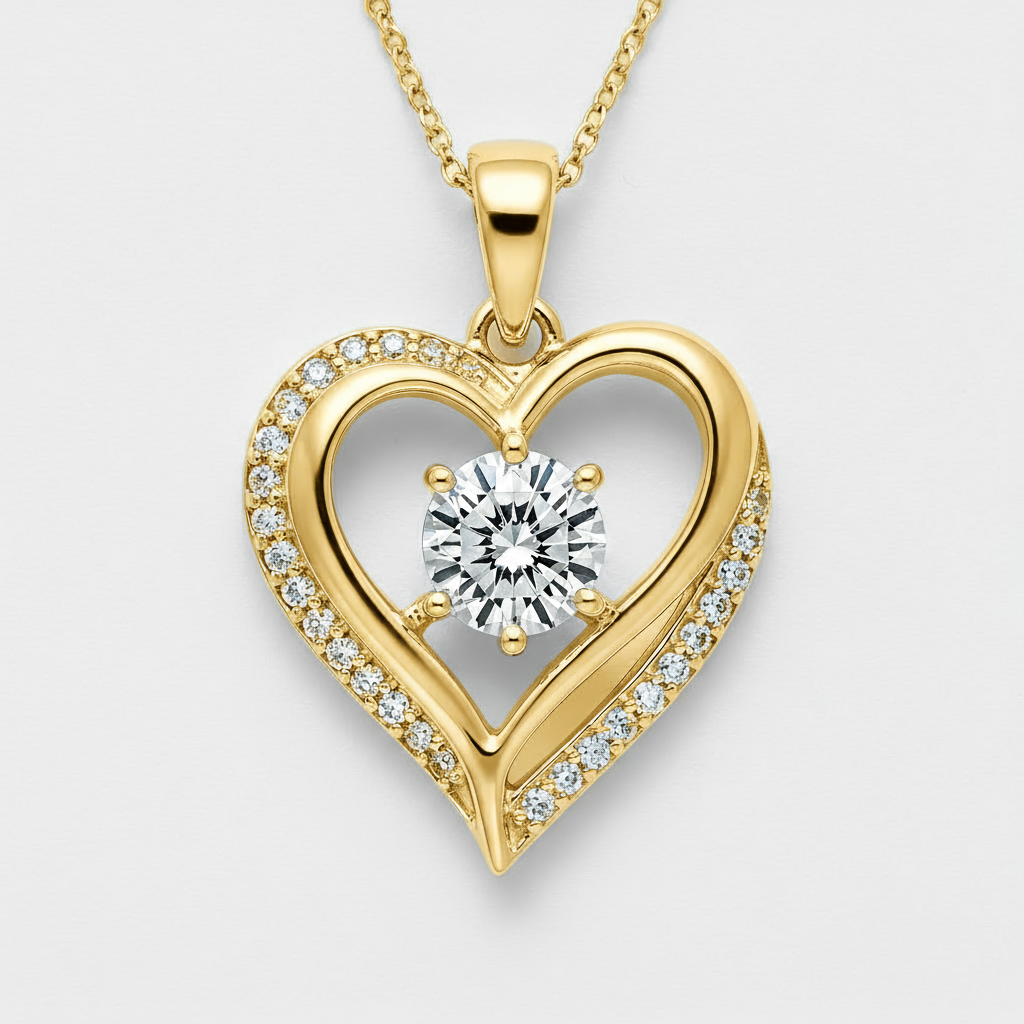 Diamond Heart Pendant with Chain