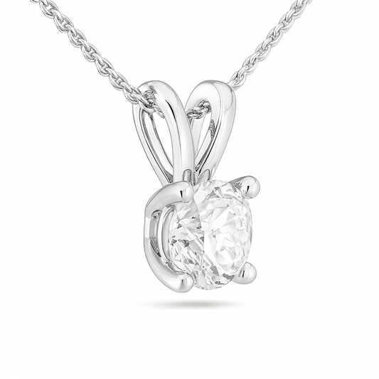 1 Carat, Colour D-E, Clarity VVS-VS, Solitaire Diamond Pendant Necklace with Chain