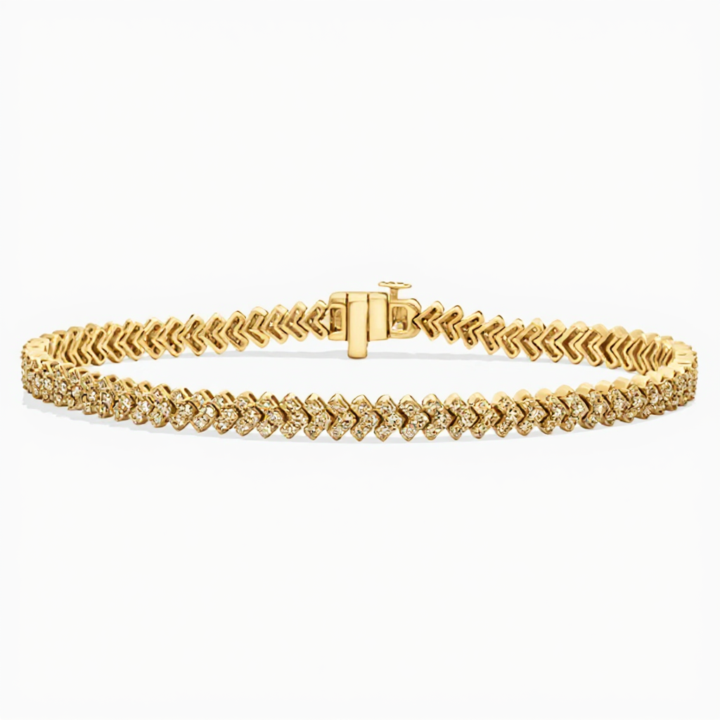 5 ct to 20 ct Diamond V-Link Tennis Bracelet in 10k Gold