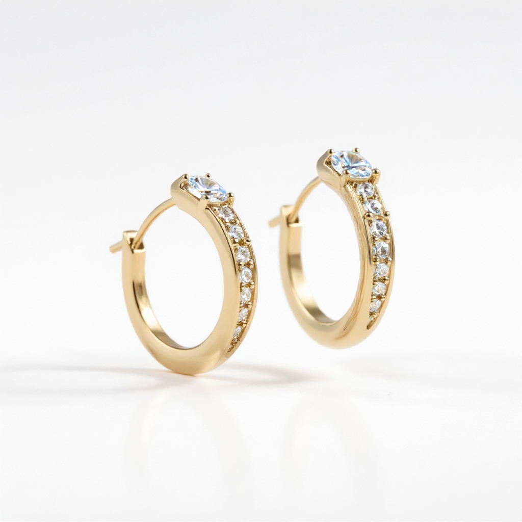1 Carat, Colour D-E, Clarity VVS-VS, Diamond Graduated Hoop Earrings