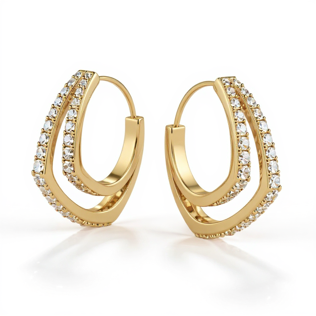 Double loop Hoop Earrings