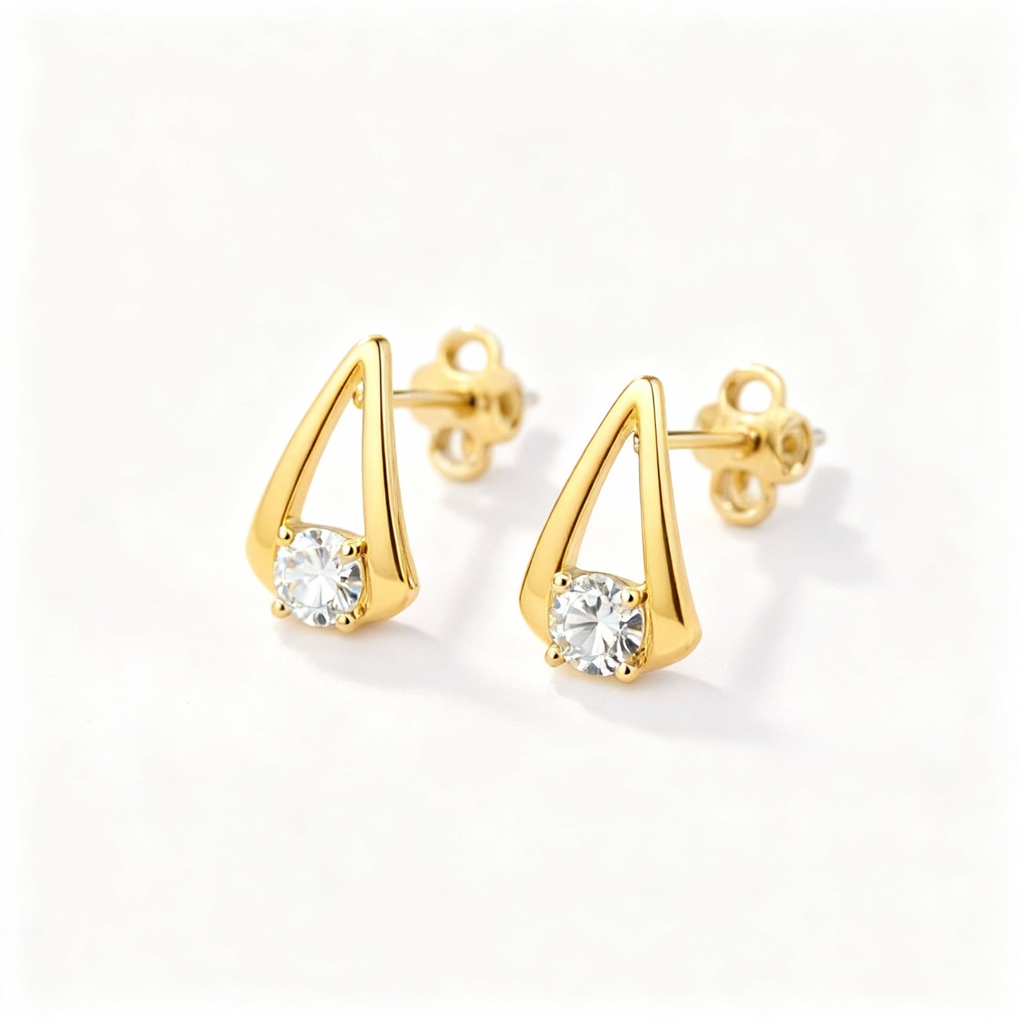 2 Carat Diamond Triangle Stud Earrings in Sterling Silver