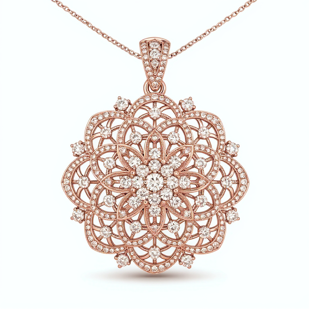 Eternal Blossom Diamond Pendant with Chain in 10K White Gold
