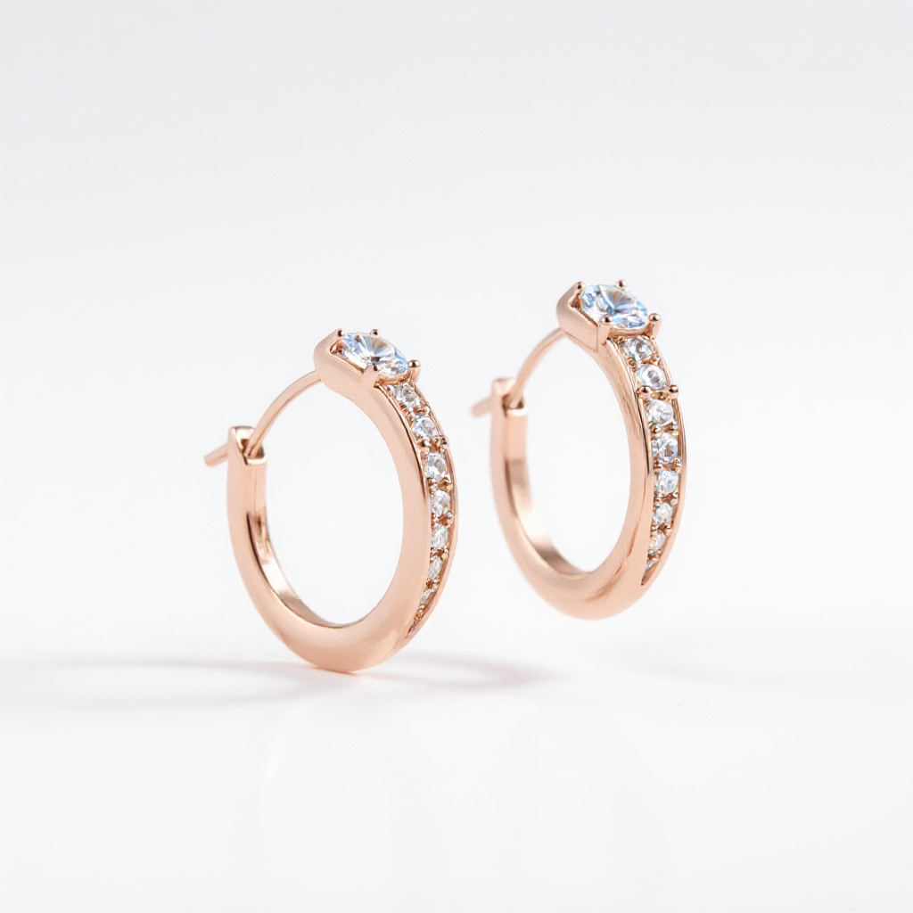 1 Carat, Colour D-E, Clarity VVS-VS, Diamond Graduated Hoop Earrings