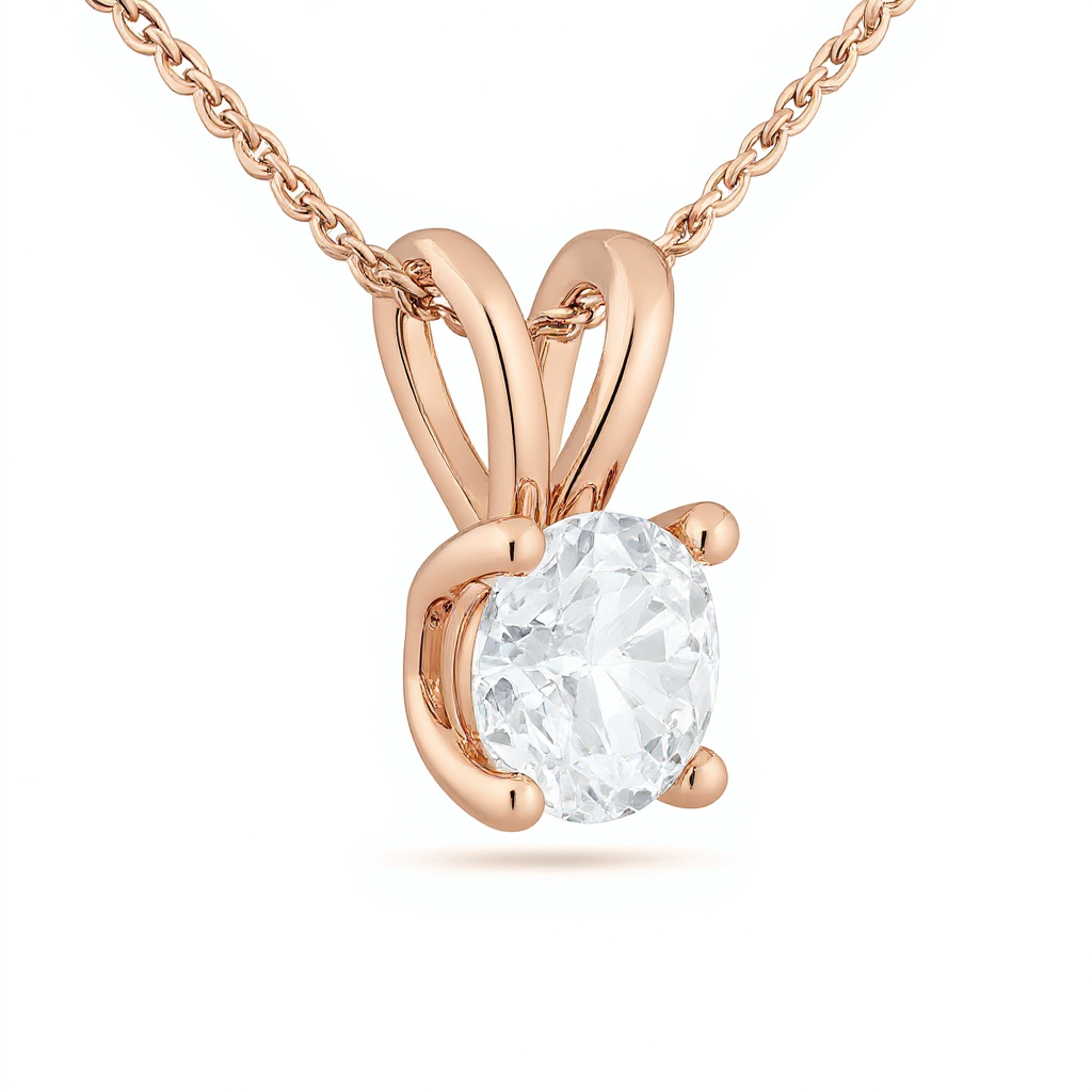1 Carat, Colour D-E, Clarity VVS-VS, Solitaire Diamond Pendant Necklace with Chain
