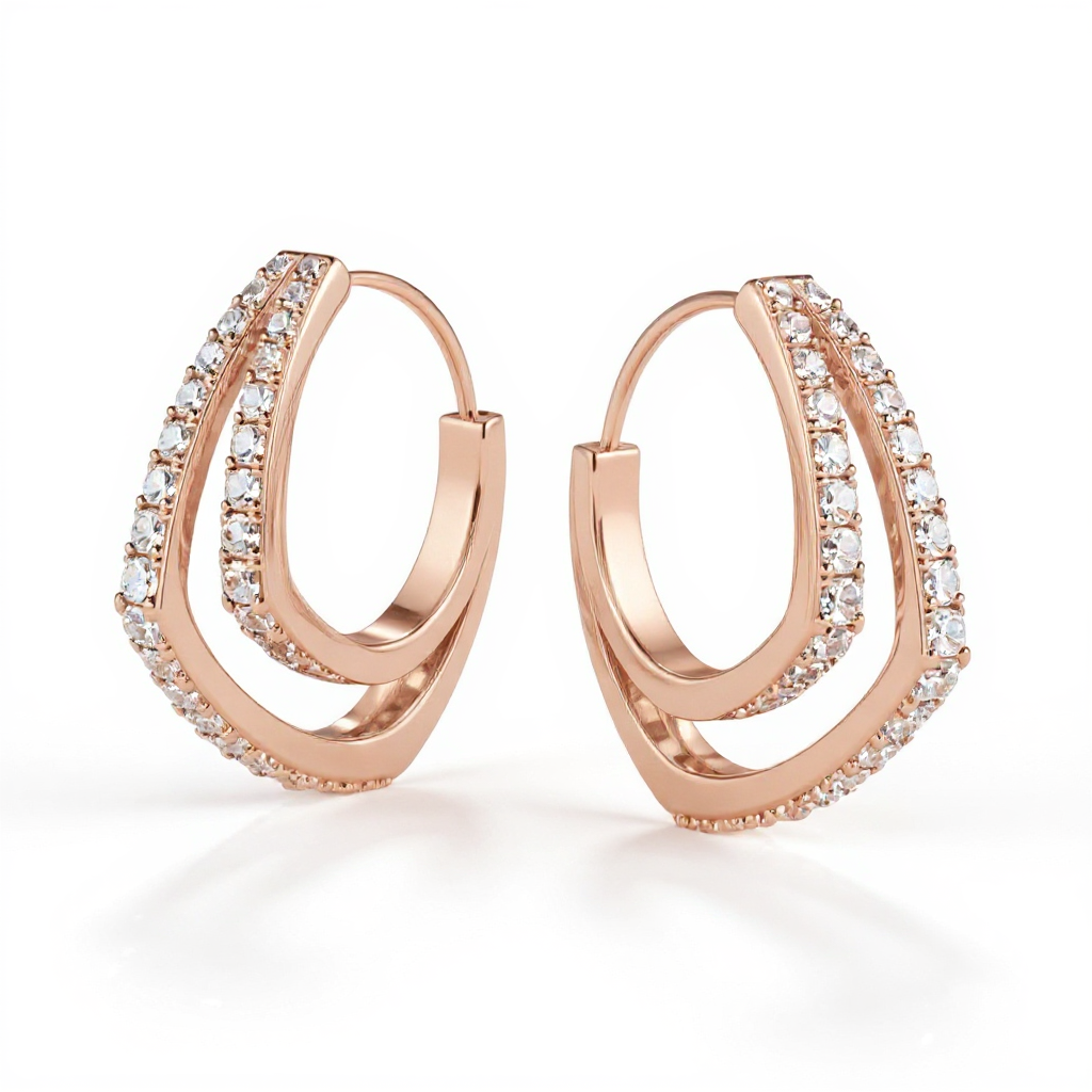 Double loop Hoop Earrings