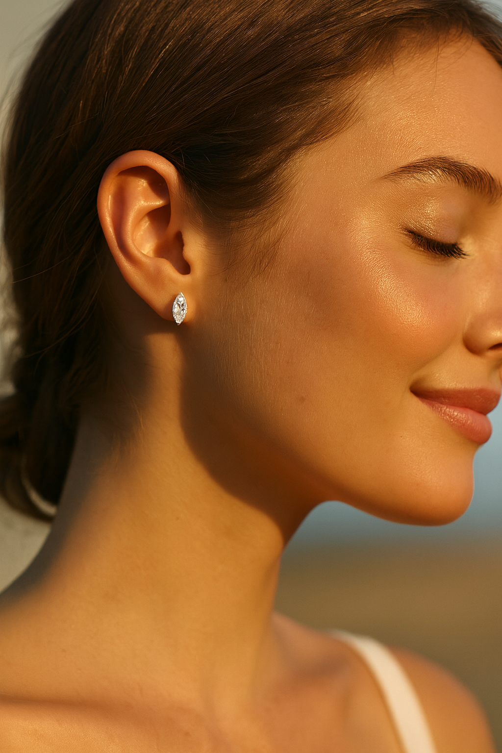 2 Carat Marquis-Cut Diamond Stud Earrings