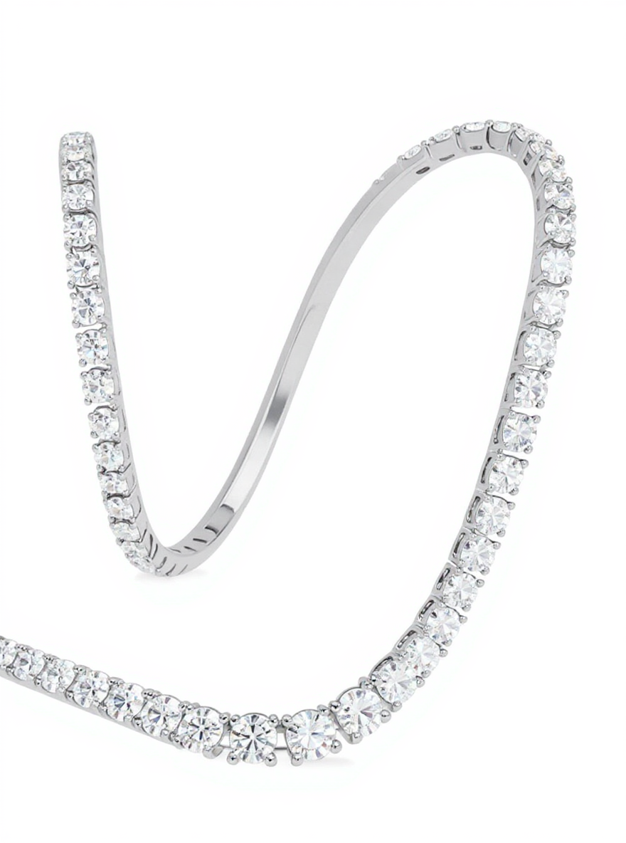 10 ct to 40 ct Diamond Tennis Gradual Necklace in 14k Gold