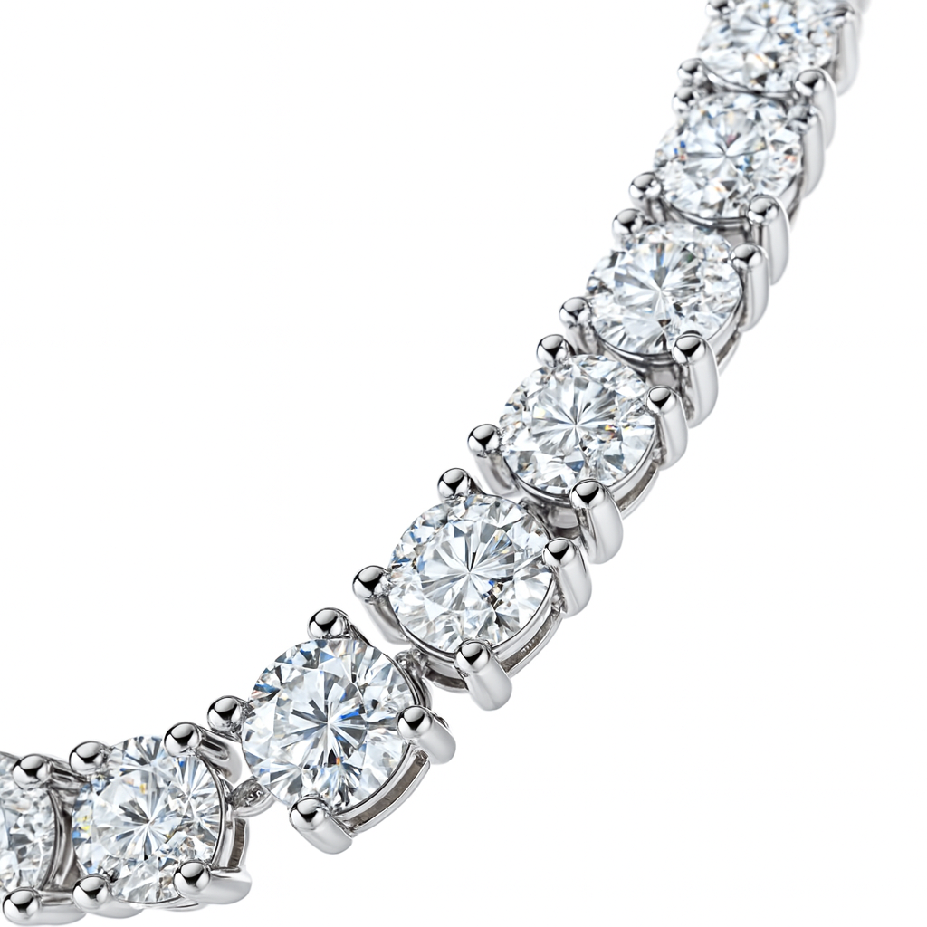 10 ct to 40 ct Diamond Tennis Gradual Necklace in 14k Gold