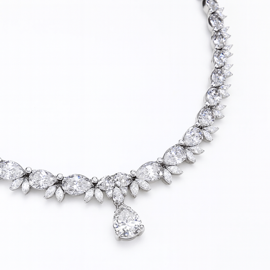 7.5 ct to 40 ct Elegant Diamond Necklace in 10k Gold