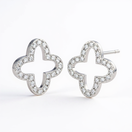 2 Carat Floral Stud Earrings