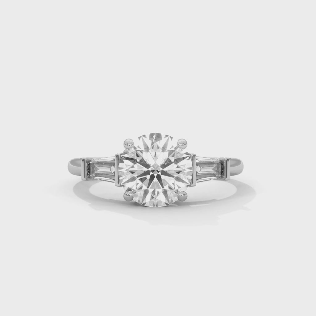 Round Threestone Ring