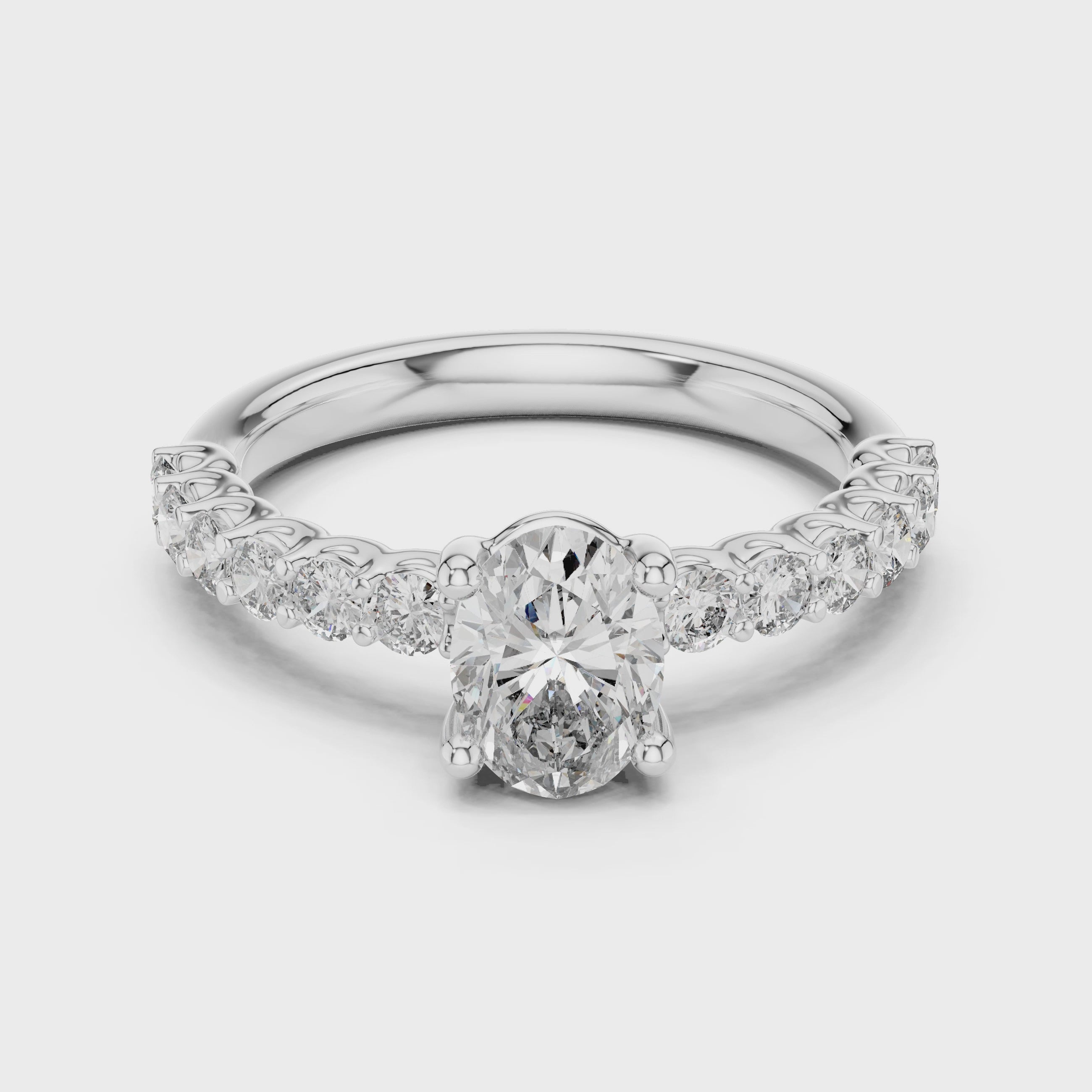 2 ct to 8 ct Diavont Oval-Cut Diamond Engagement Ring Mounting