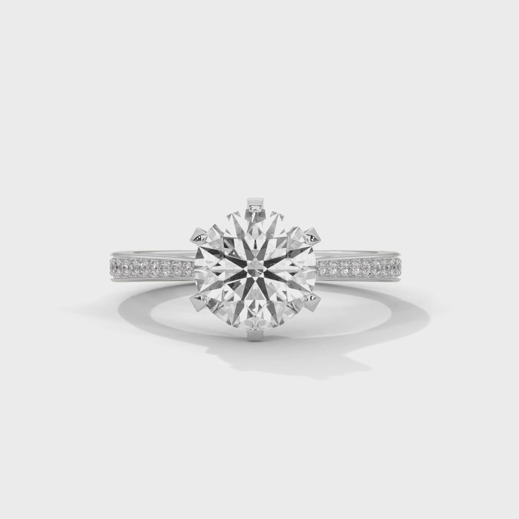 Round Sidestone Ring