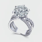 8.4 Carat, E Colour, VVS2 Clarity, Excellent Cut, Twisted Halo Ring in 18k Gold with IGI Certificate