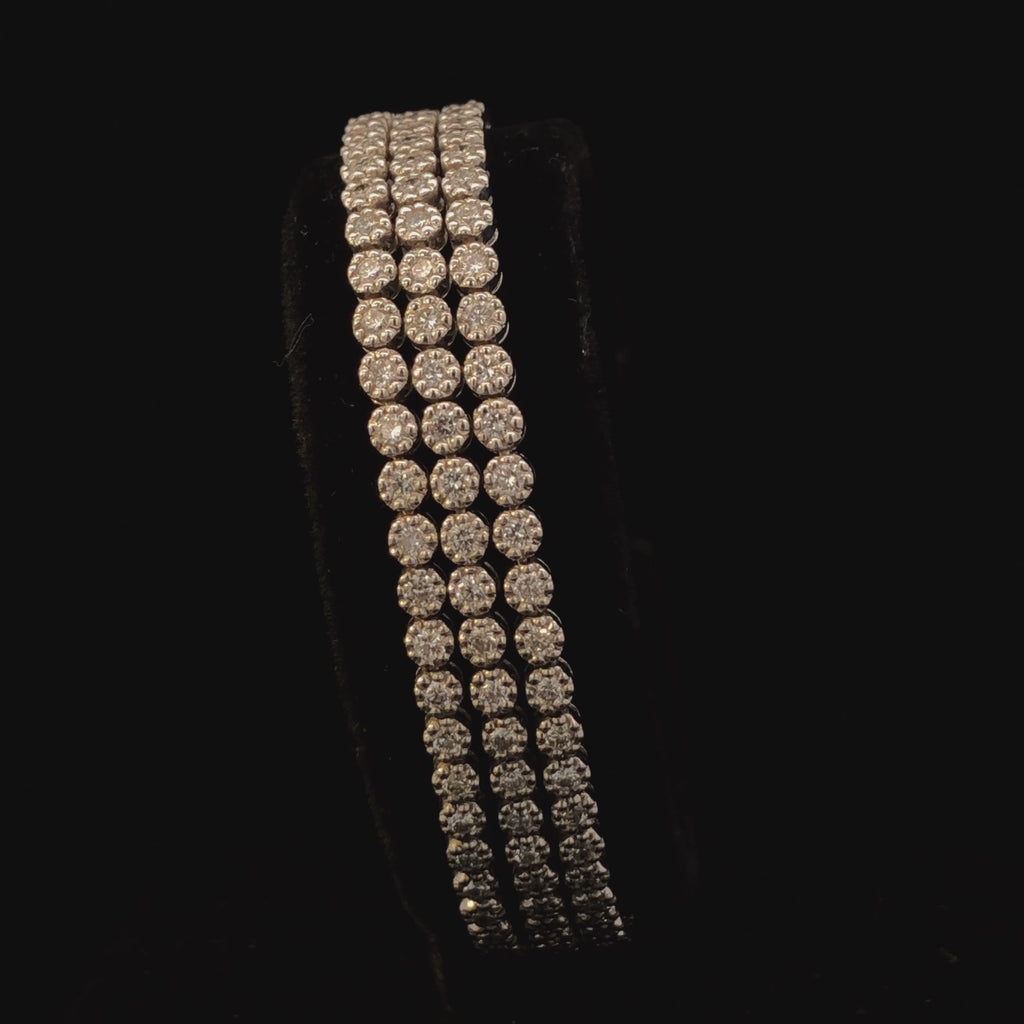Sparkling 3-Row Diamond Bracelet