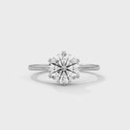 Round cut six prongs Solitaire Ring