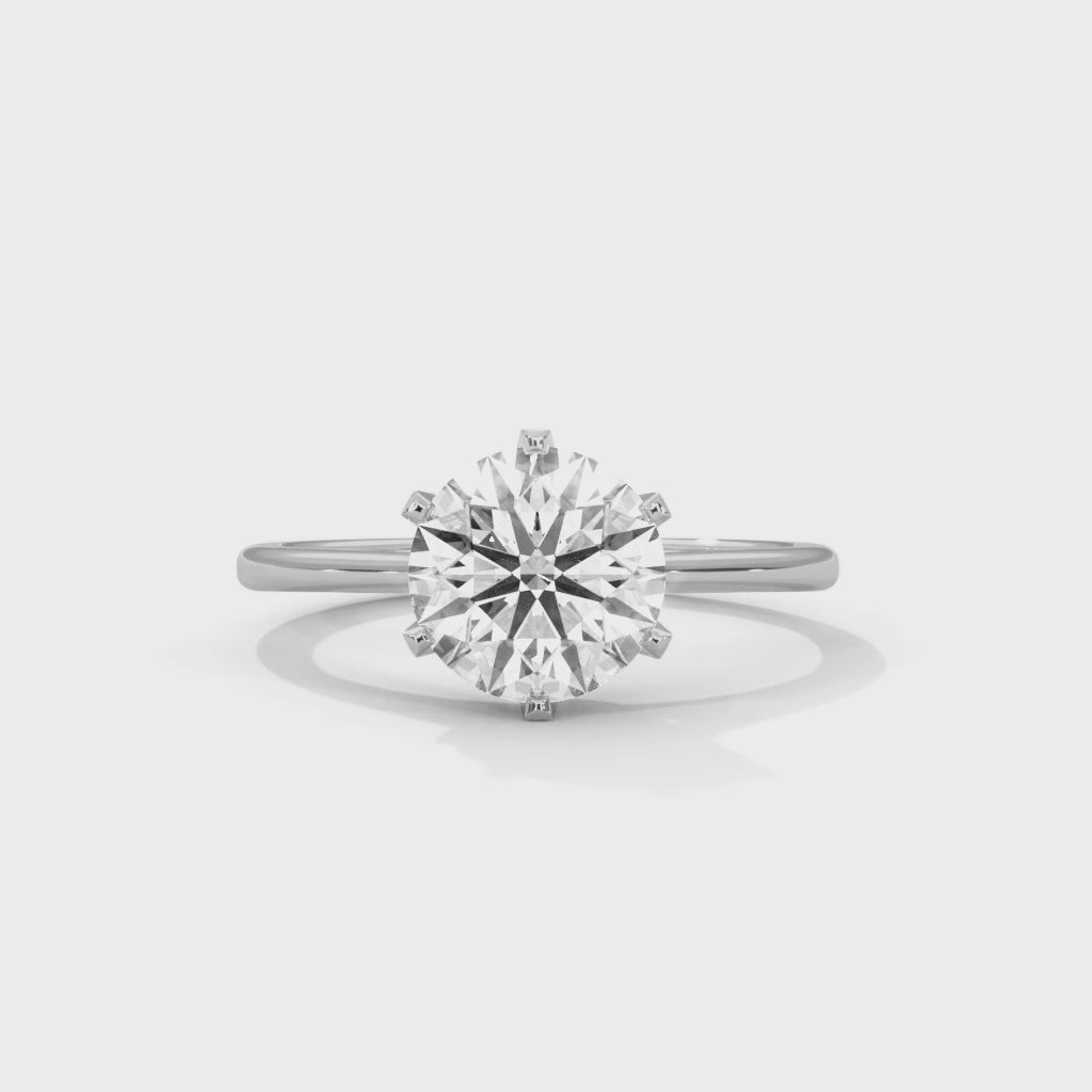 Round cut six prongs Solitaire Ring