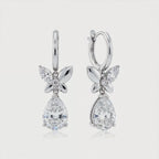 4 Carat Drop Butterfly Pear Earrings