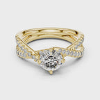 2 Carat to 4 Carat Twisted Sidestone including Center Diamond, complete ring
