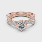 2 Carat to 4 Carat Twisted Sidestone including Center Diamond, complete ring