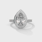 Pear Halo Ring