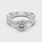 2 Carat to 4 Carat Twisted Sidestone including Center Diamond, complete ring