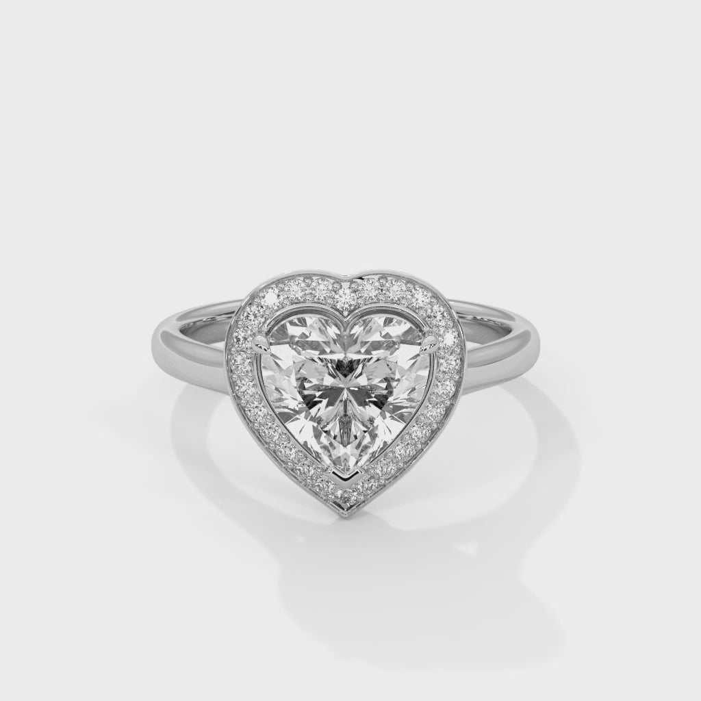 Heart cut Halo Ring