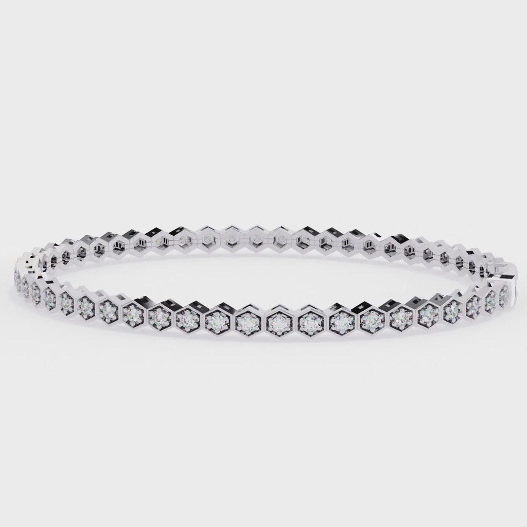 Diamond honeycomb Tennis Bracelet